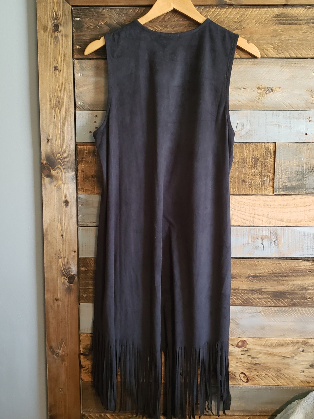 New York & Comany Sleeveless Black Fringe cardigan Vest Small - Picture 5 of 11